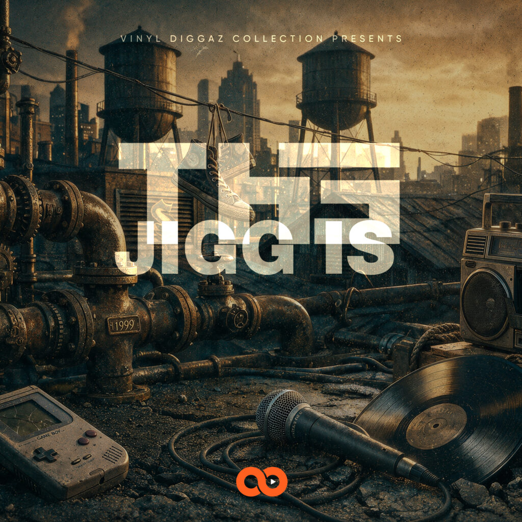 The Jigg Is — Boombap Hip Hop Vinyl+ cover art, Vinyl Diggaz Collection, .verxe Steampunk aesthetic