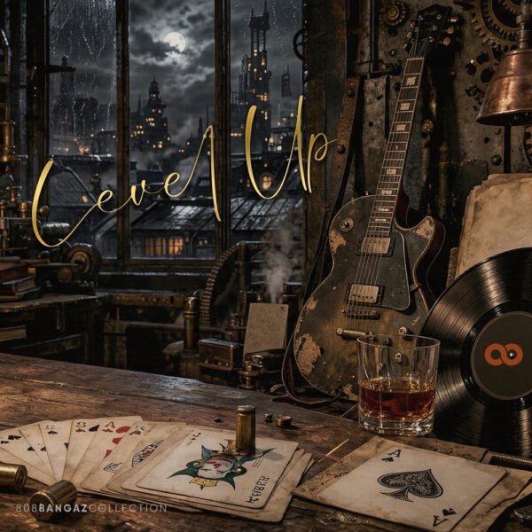 Level Up — Hip Hop / Trap Vinyl+ cover art, 808 Bangaz Collection, .verxe Steampunk aesthetic
