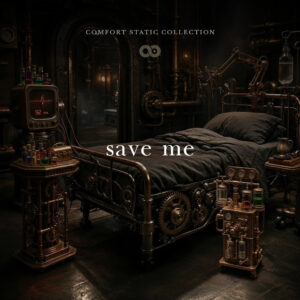 Save Me — Contemporary R&B / TrapSoul Vinyl+ cover art, Comfort Static Collection, .verxe Steampunk aesthetic