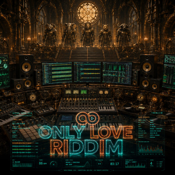 Only Love Riddim — Conscious Reggae Vinyl+ cover art, Riddimz Galore Collection, .verxe Steampunk aesthetic