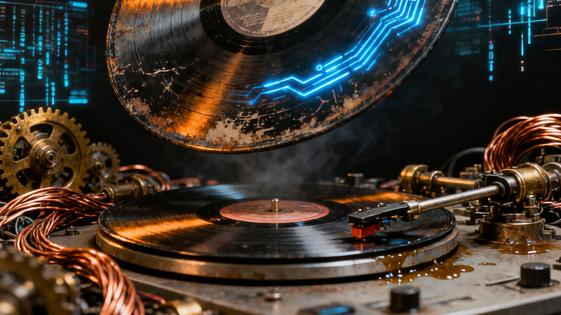 VDC Vinyl Diggaz Collection — 90s Boombap and Old School Hip Hop Vinyl+ cover art, .verxe Steampunk aesthetic